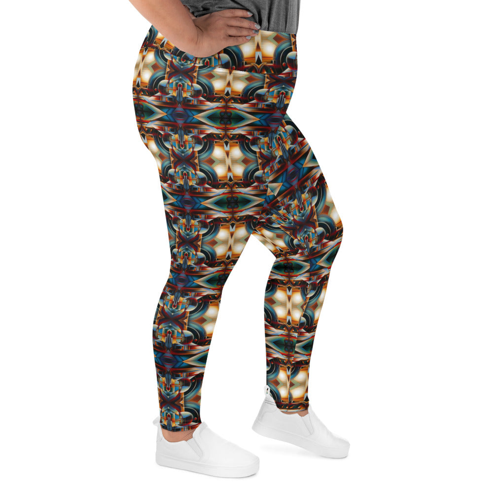 DMV 0127 Conceptual Artsy All-Over Print Plus Size Leggings