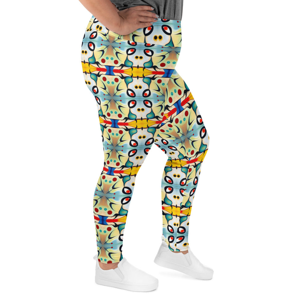 DMV 0102 Vintage Artsy All-Over Print Plus Size Leggings