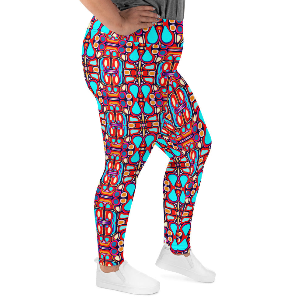 DMV 0094 Vintage Artsy All-Over Print Plus Size Leggings