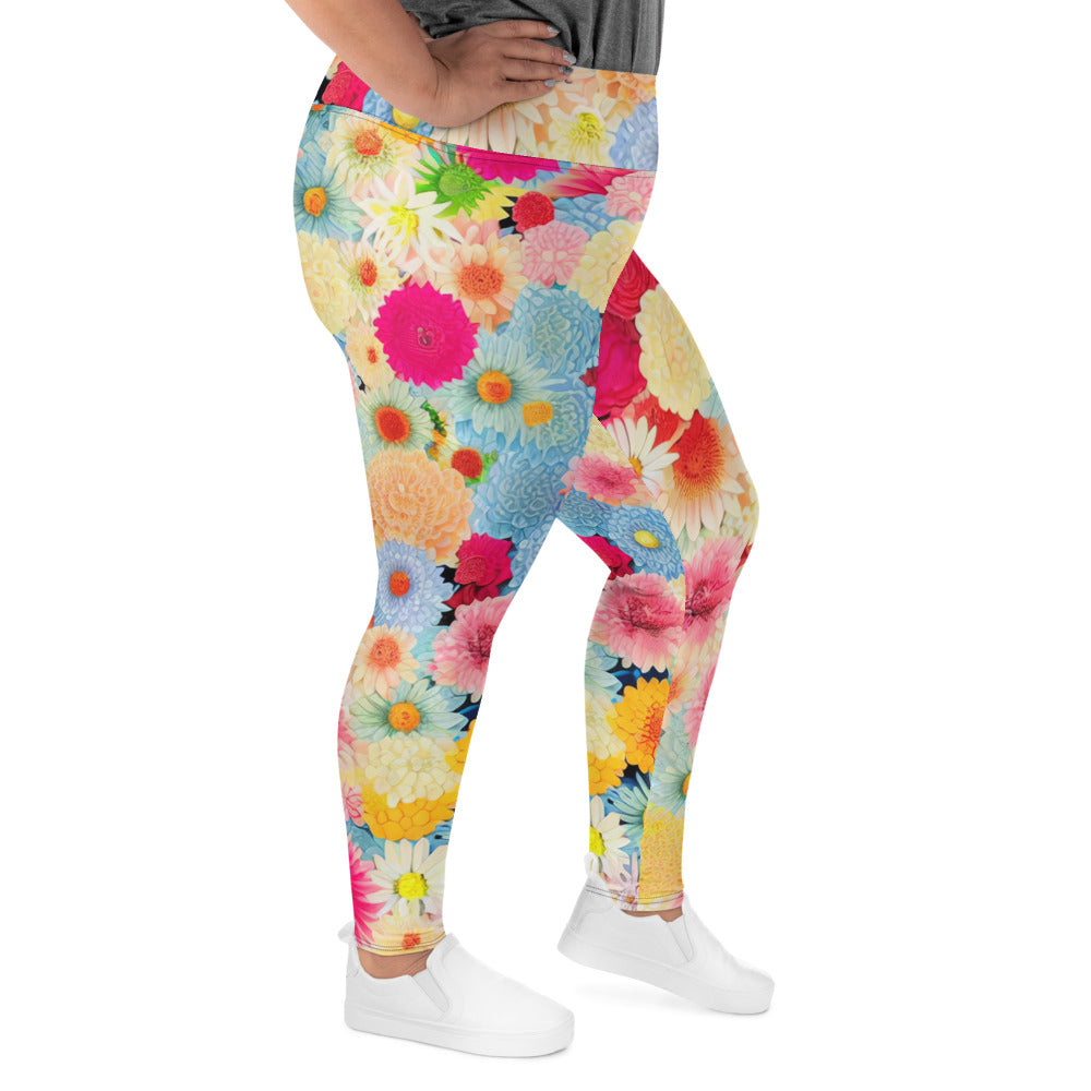 DMV 0106 Floral All-Over Print Plus Size Leggings