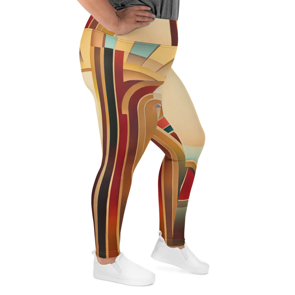 DMV 0165 Retro Art All-Over Print Plus Size Leggings