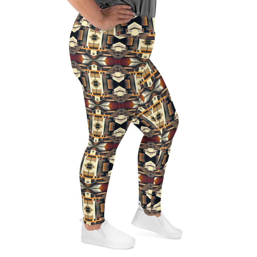 DMV 0247 Geo Boho All-Over Print Plus Size Leggings