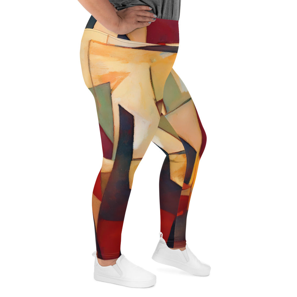 DMV 0251 Abstract Art All-Over Print Plus Size Leggings