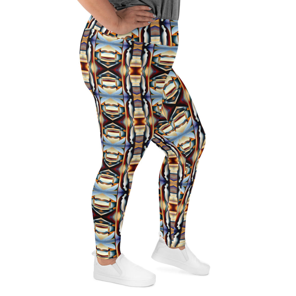 DMV 0104 Conceptual Artsy All-Over Print Plus Size Leggings