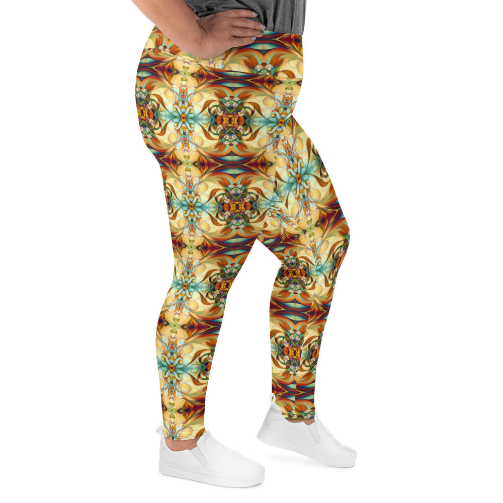 DMV 0123 Chic Boho All-Over Print Plus Size Leggings