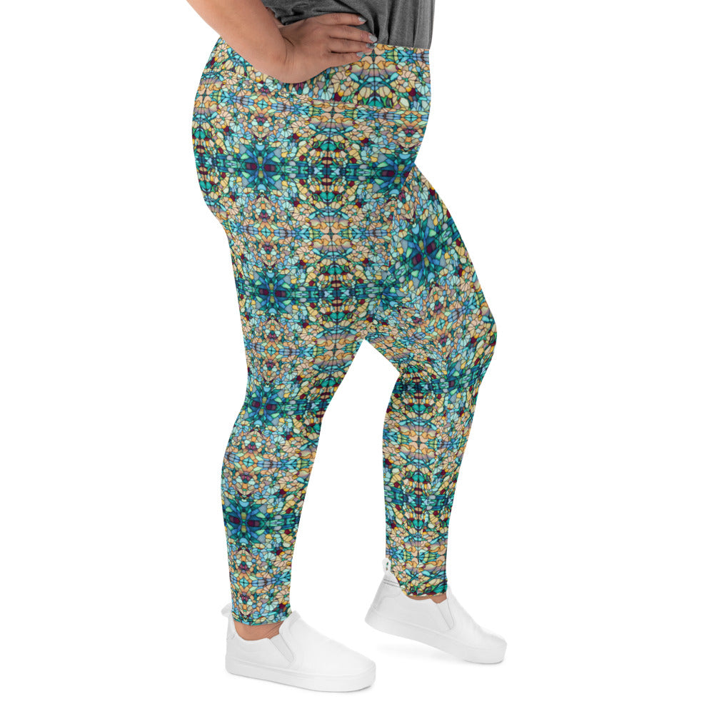 DMV 0254 Chic Boho All-Over Print Plus Size Leggings