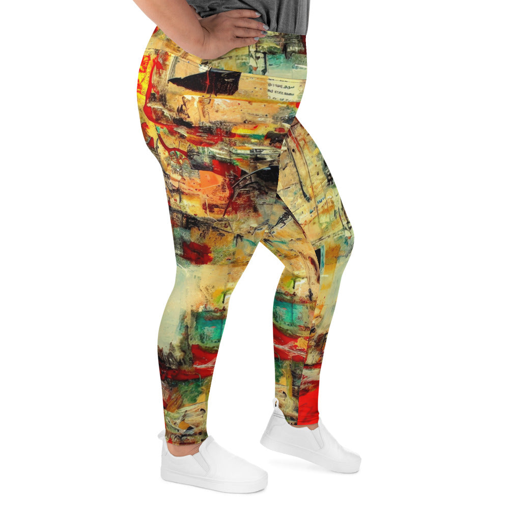 DMV 0132 Avant Garde All-Over Print Plus Size Leggings