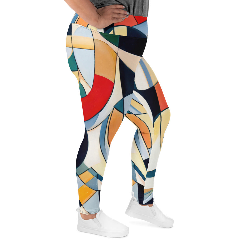 DMV 0144 Abstract Art All-Over Print Plus Size Leggings