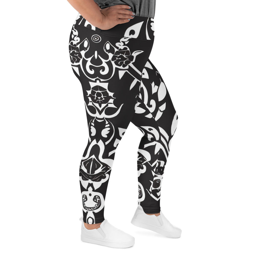 DMV 0140 Boho All-Over Print Plus Size Leggings