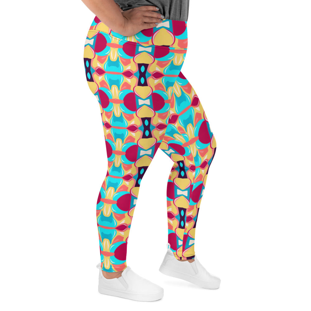 DMV 0134 Vintage Artsy All-Over Print Plus Size Leggings