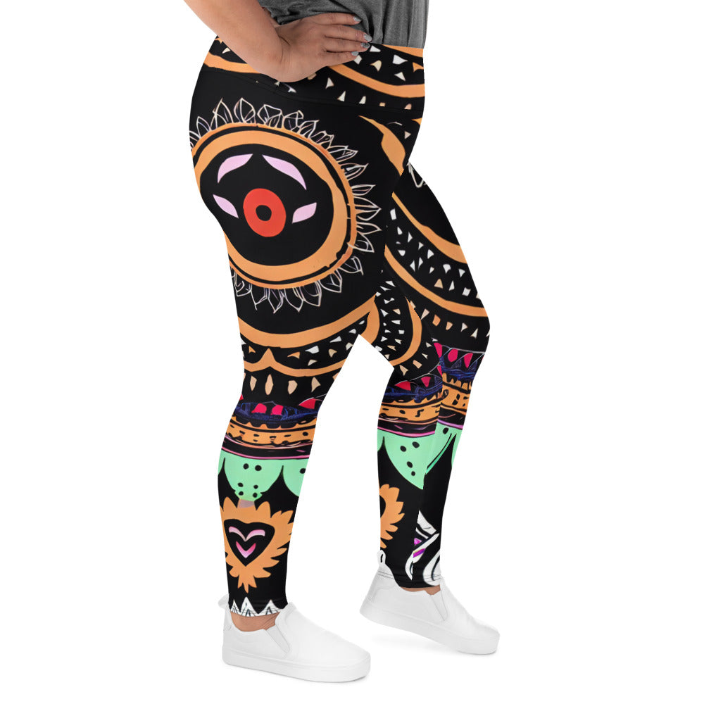 DMV 0180 Boho All-Over Print Plus Size Leggings