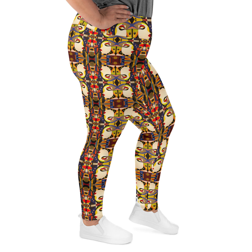 DMV 0176 Chic Boho All-Over Print Plus Size Leggings