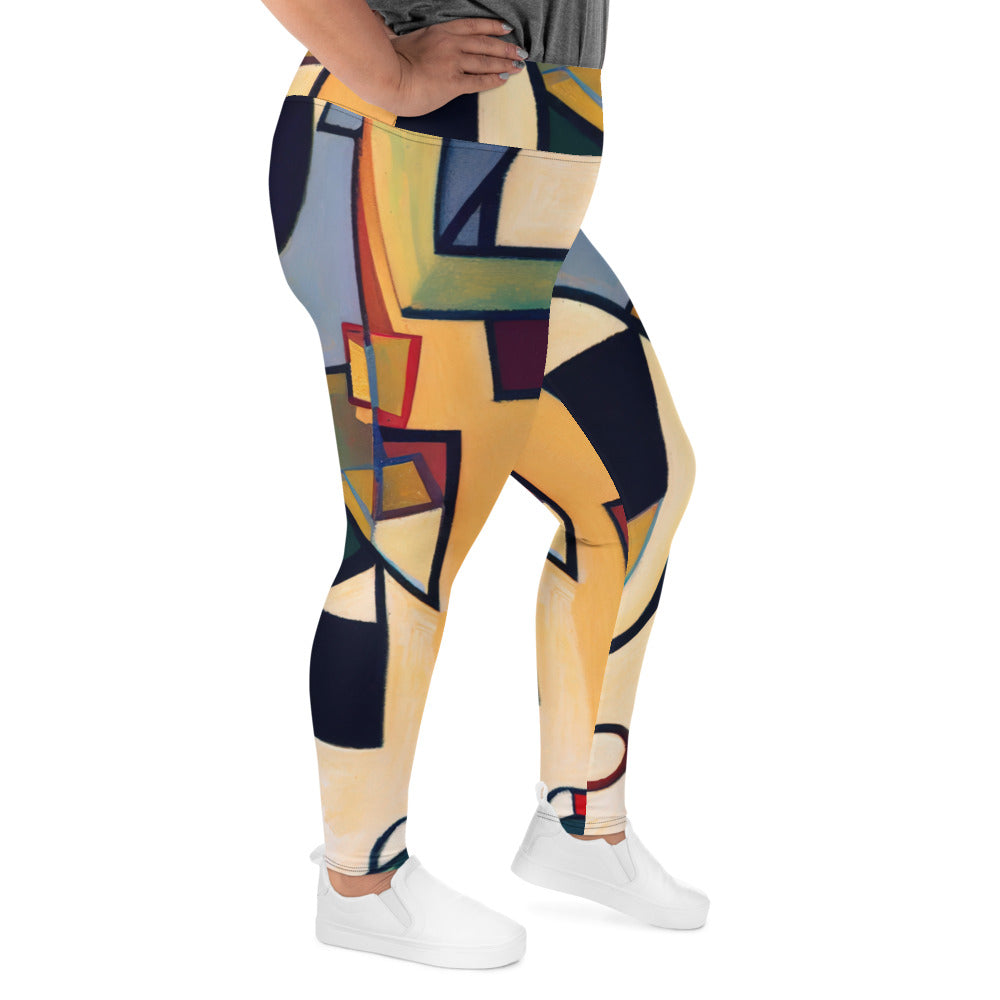 DMV 0168 Abstract Art All-Over Print Plus Size Leggings