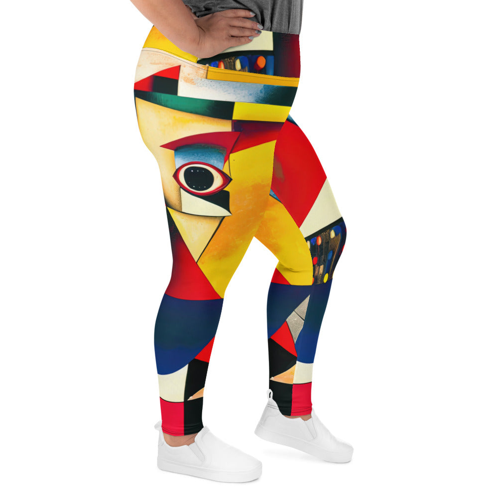 DMV 0187 Retro Art All-Over Print Plus Size Leggings