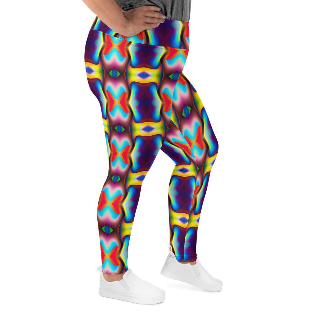 DMV 1350 Psy Artsy All-Over Print Plus Size Leggings