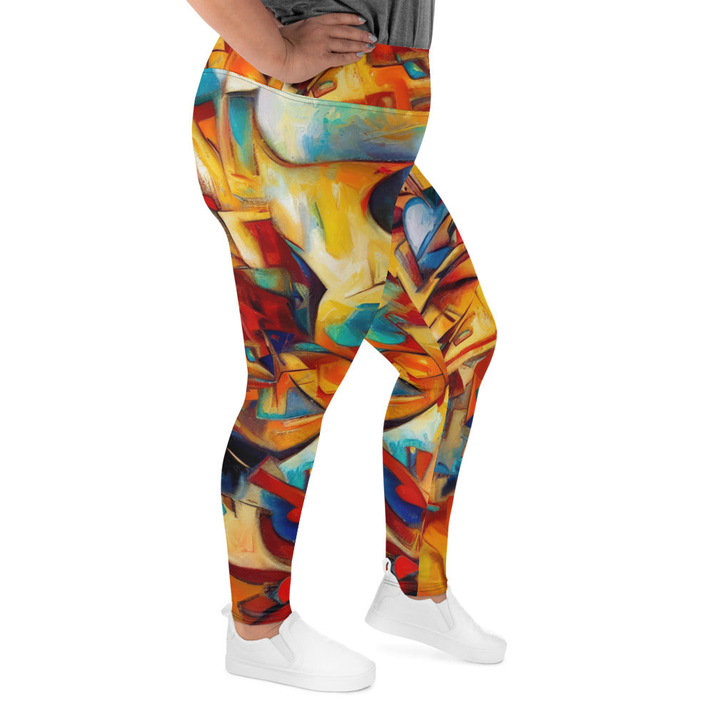 DMV 0416 Abstract Art All-Over Print Plus Size Leggings