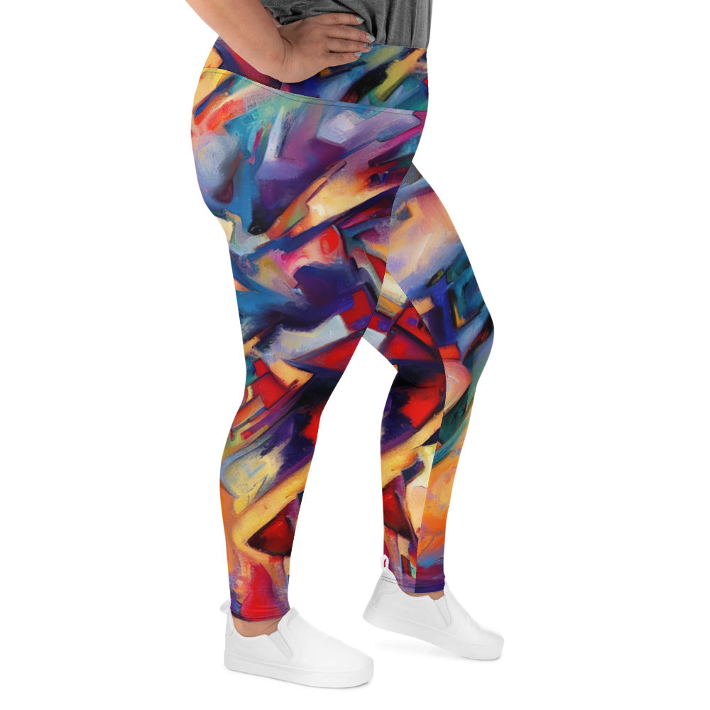 DMV 0308 Abstract Art All-Over Print Plus Size Leggings