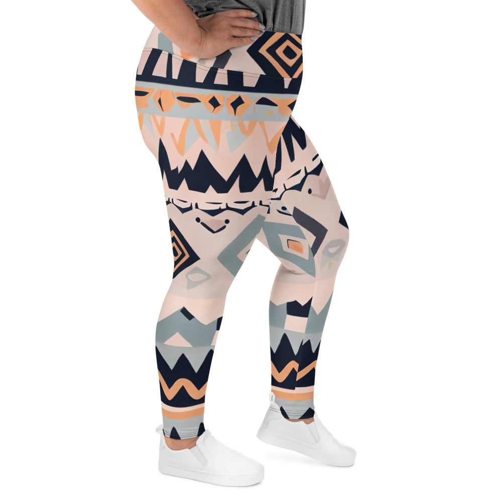 DMV 1345 Boho All-Over Print Plus Size Leggings