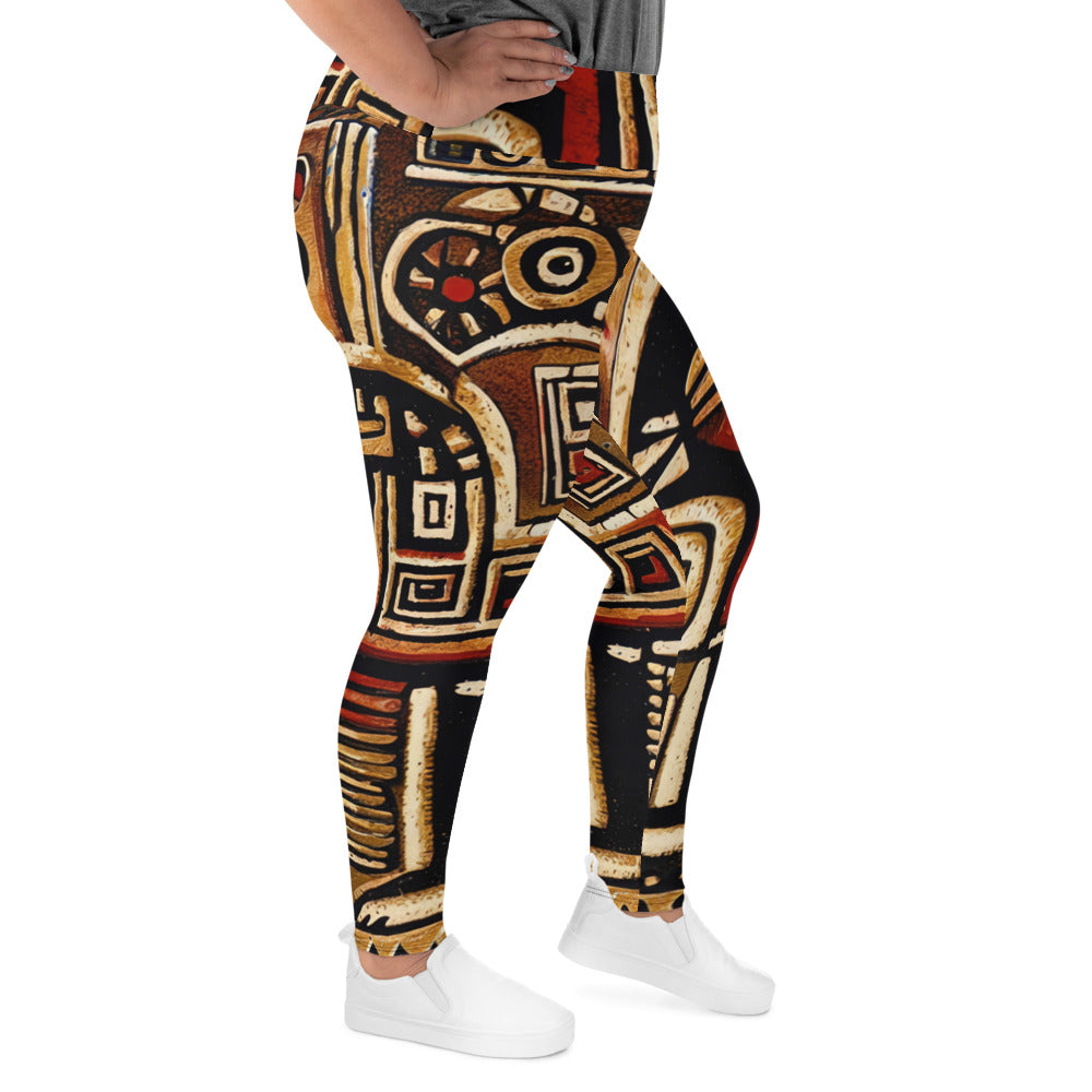 DMV 1521 Retro Art All-Over Print Plus Size Leggings