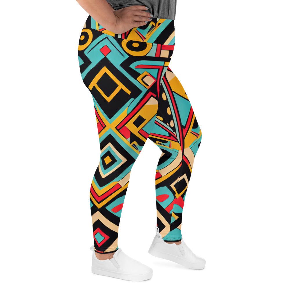 DMV 0155 Boho All-Over Print Plus Size Leggings