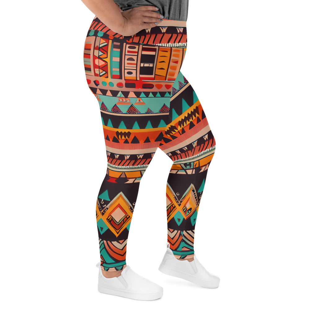 DMV 0415 Boho All-Over Print Plus Size Leggings