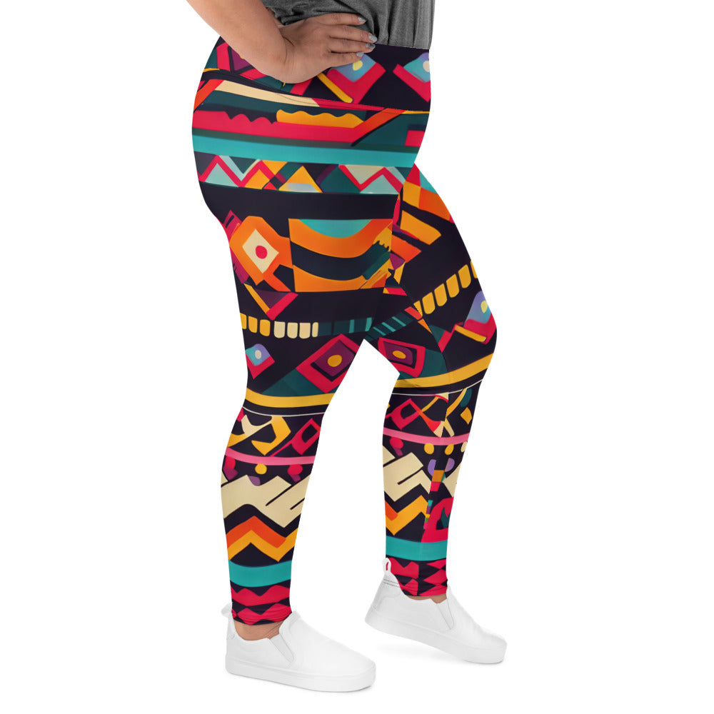 DMV 0409 Boho All-Over Print Plus Size Leggings