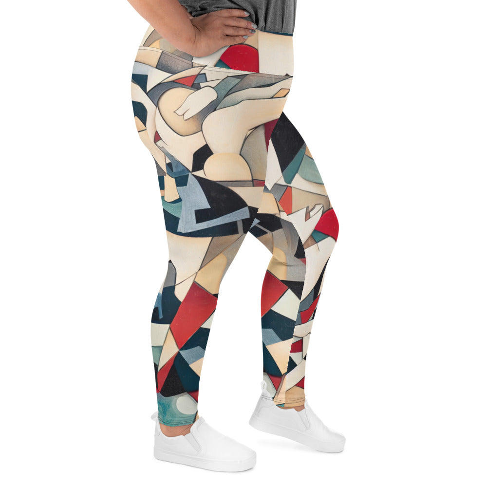 DMV 0508 Abstract Art All-Over Print Plus Size Leggings