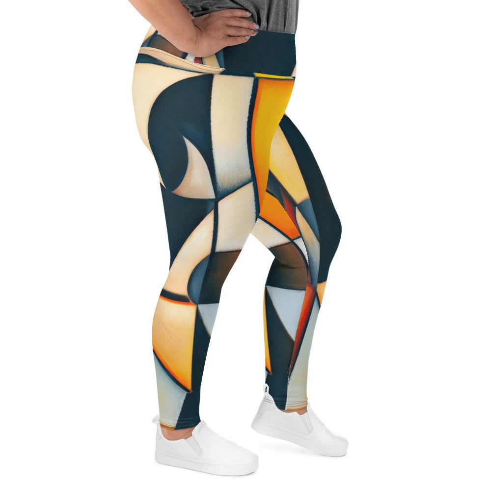 DMV 0433 Abstract Art All-Over Print Plus Size Leggings