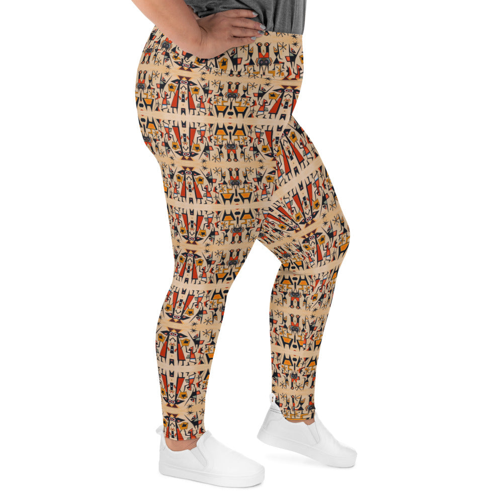 DMV 0509 Classic Boho All-Over Print Plus Size Leggings