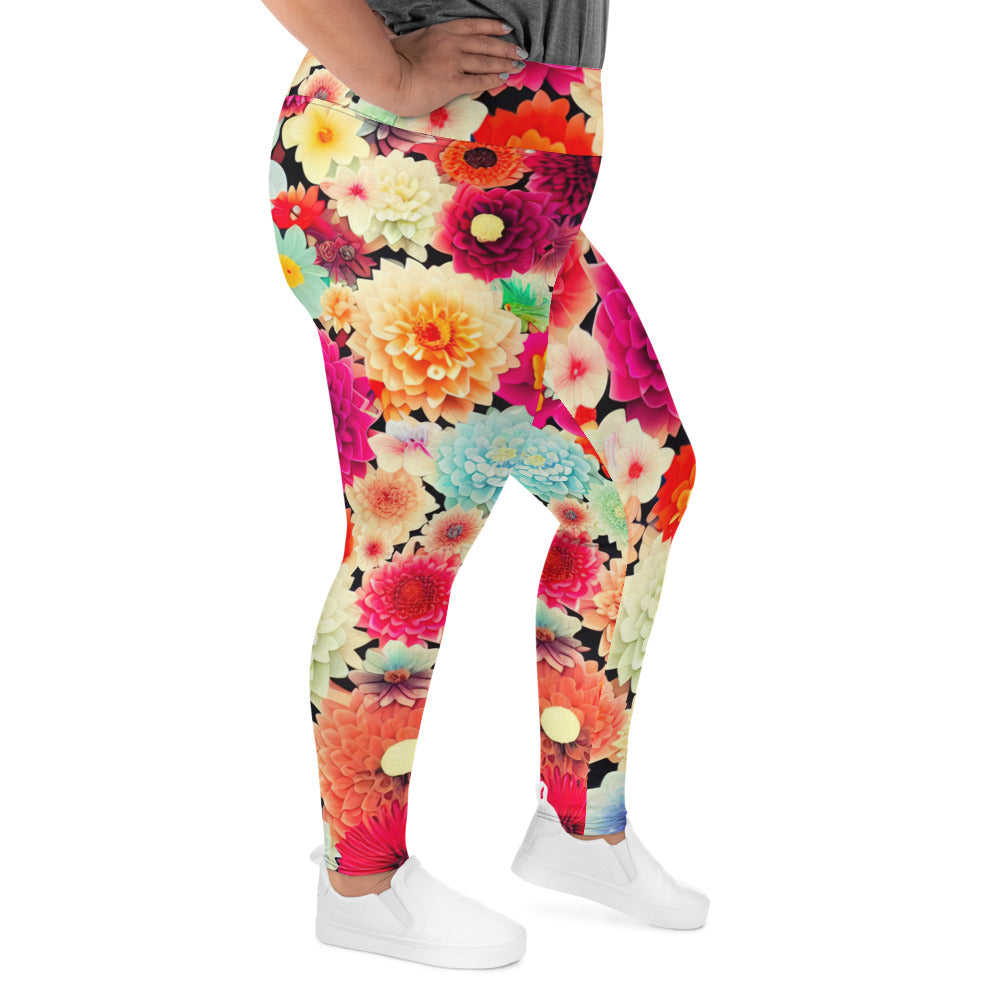 DMV 0424 Floral All-Over Print Plus Size Leggings