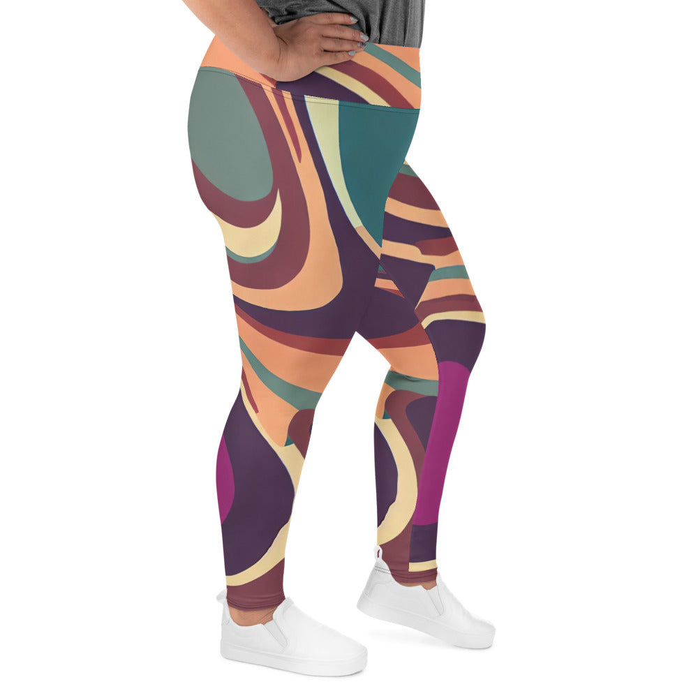 DMV 0919 Retro Art All-Over Print Plus Size Leggings