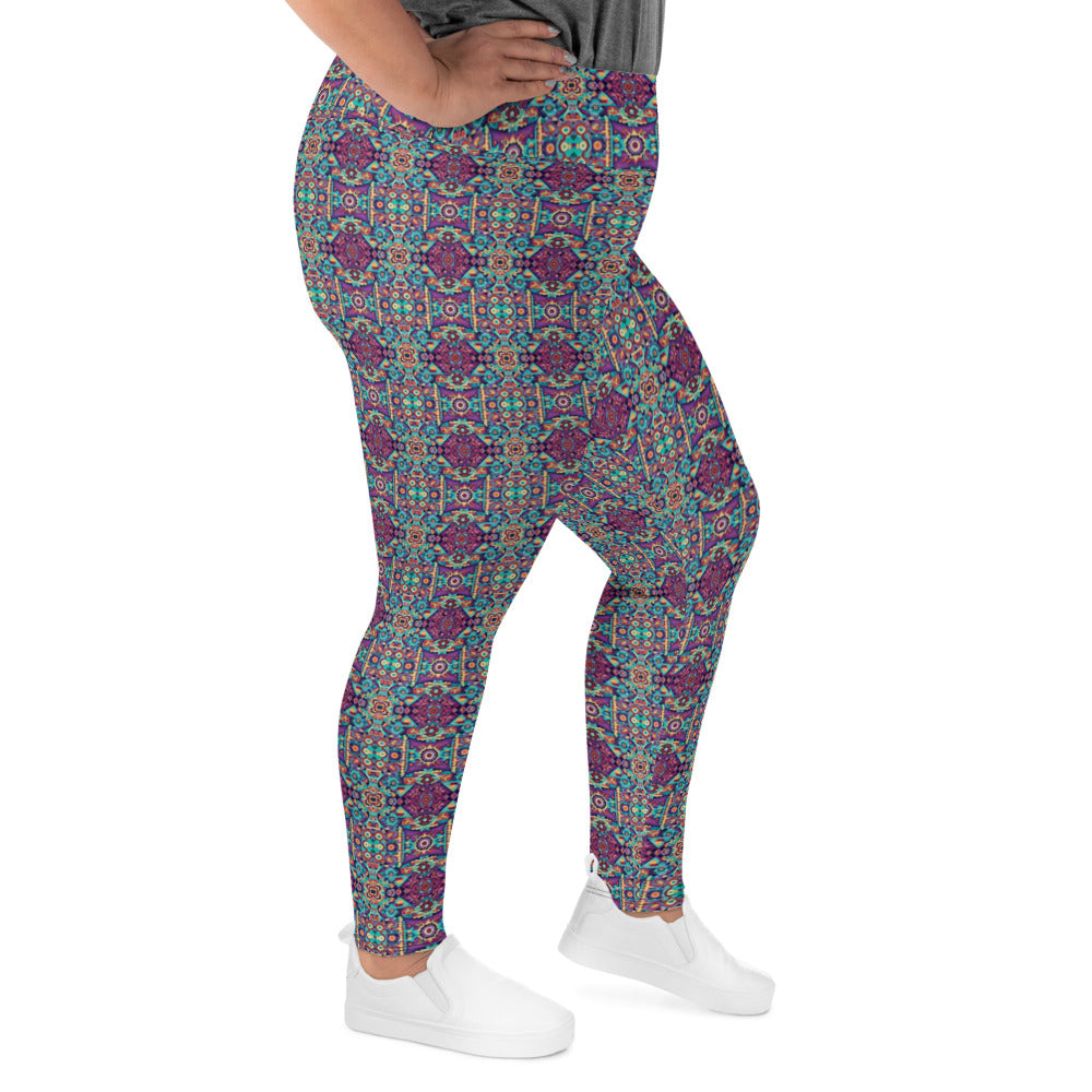 DMV 1249 Chic Boho All-Over Print Plus Size Leggings