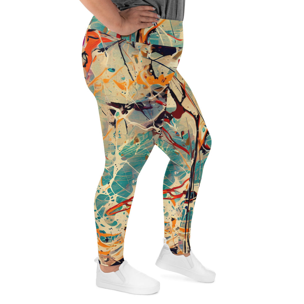 DMV 0390 Avant Garde All-Over Print Plus Size Leggings