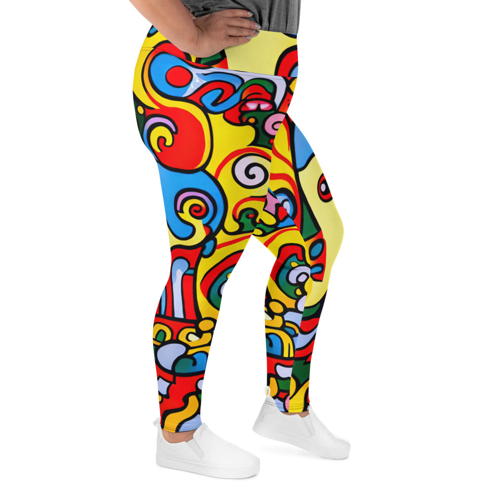 DMV 1241 Psy Art All-Over Print Plus Size Leggings