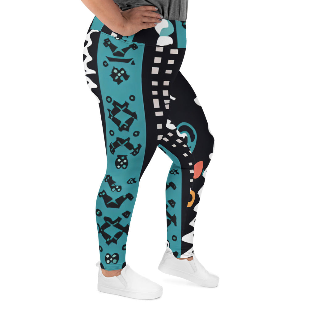 DMV 0683 Boho All-Over Print Plus Size Leggings