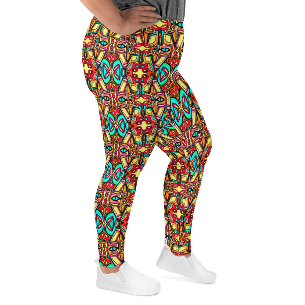 DMV 1002 Psy Artsy All-Over Print Plus Size Leggings