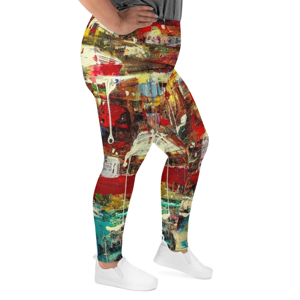 DMV 0597 Avant Garde All-Over Print Plus Size Leggings