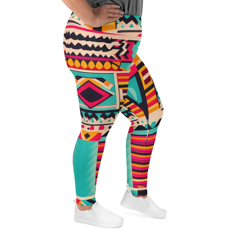 DMV 1520 Boho All-Over Print Plus Size Leggings