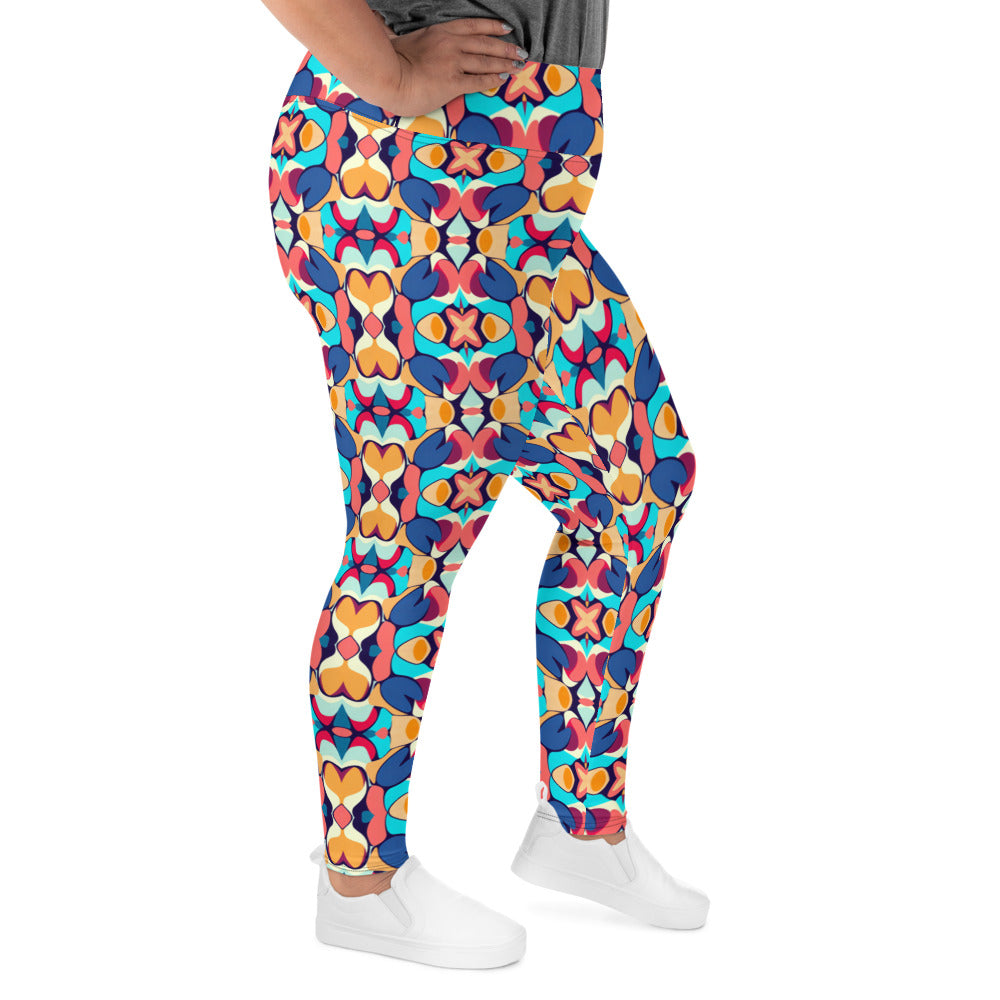 DMV 1130 Vintage Artsy All-Over Print Plus Size Leggings