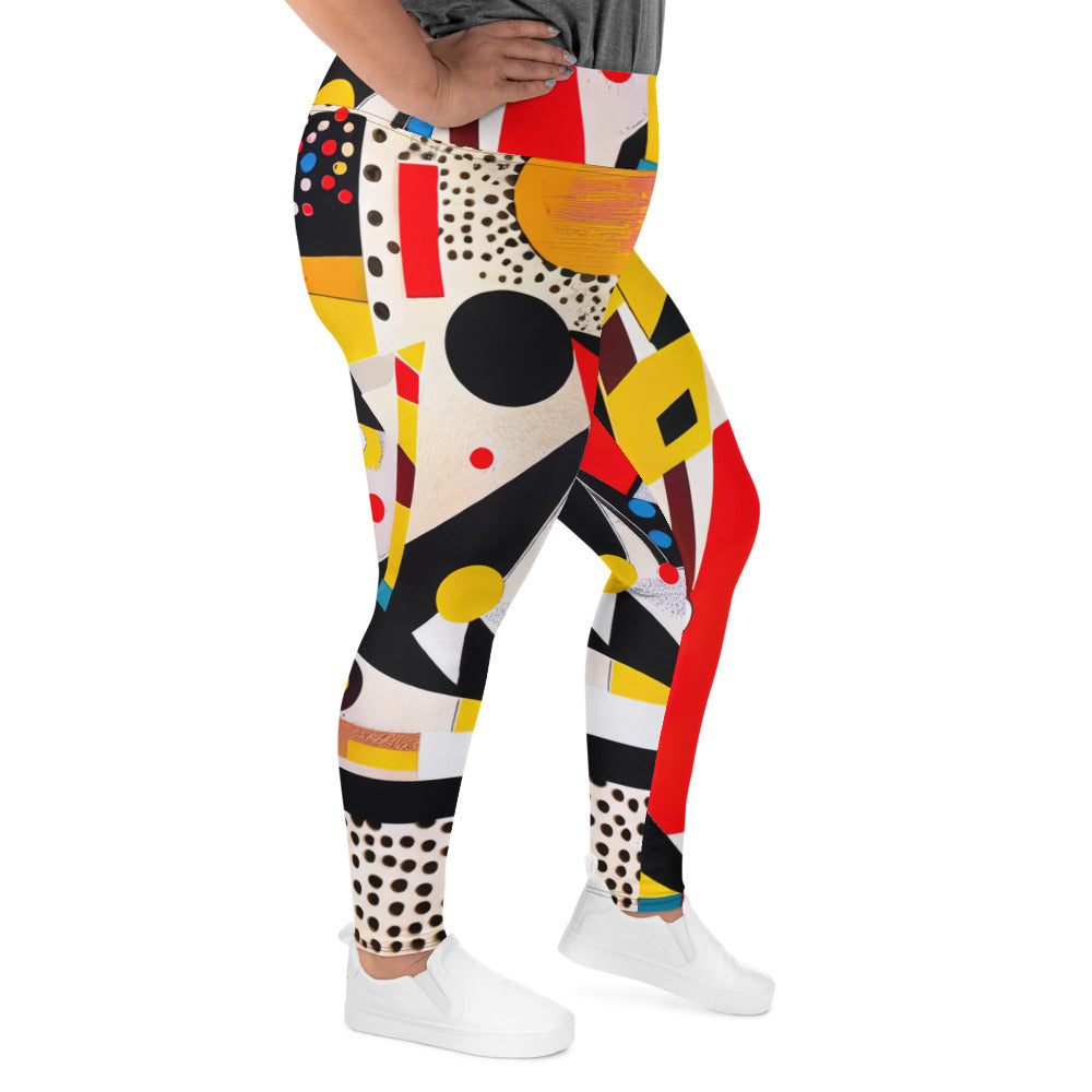 DMV 0576 Retro Art All-Over Print Plus Size Leggings