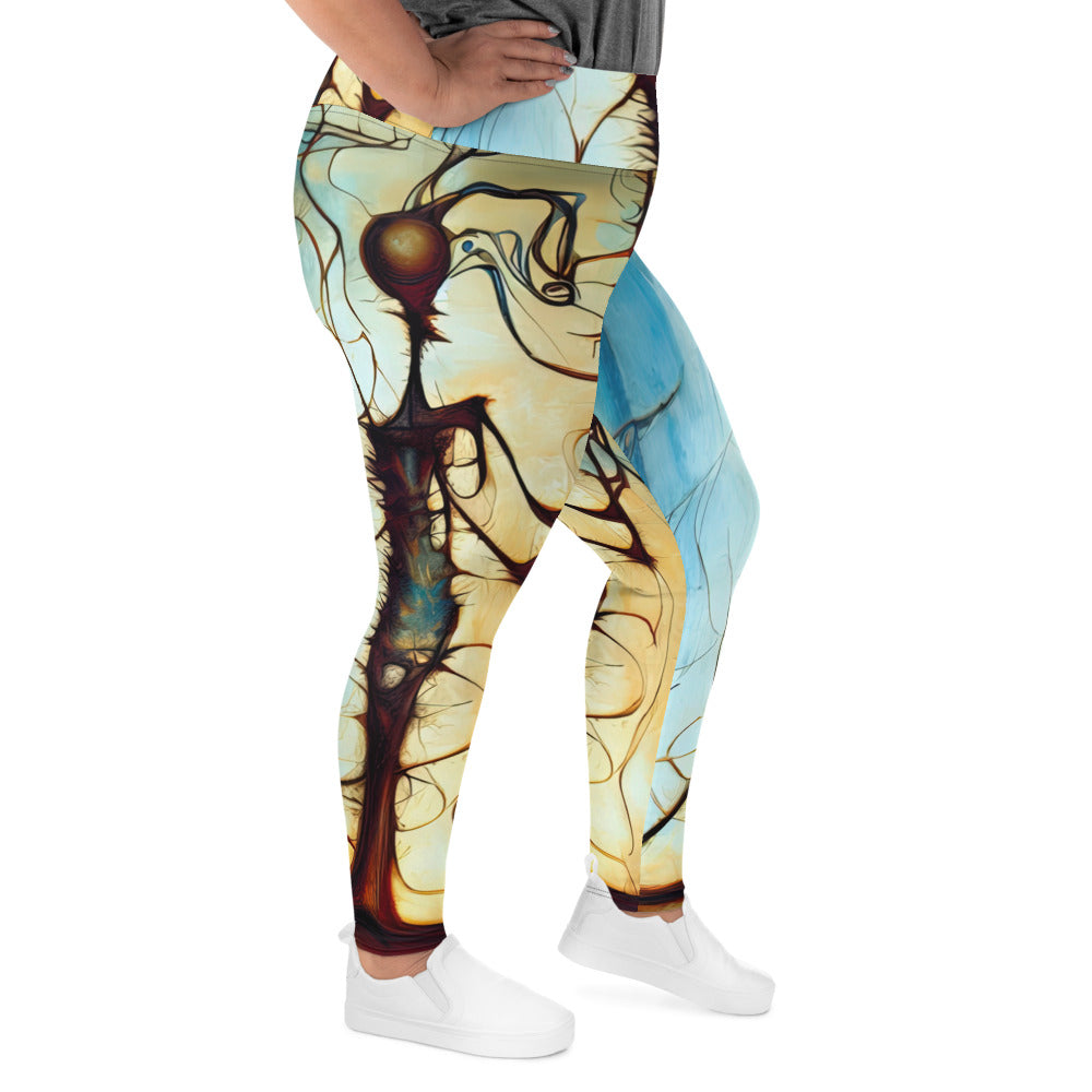 DMV 0650 Retro Art All-Over Print Plus Size Leggings