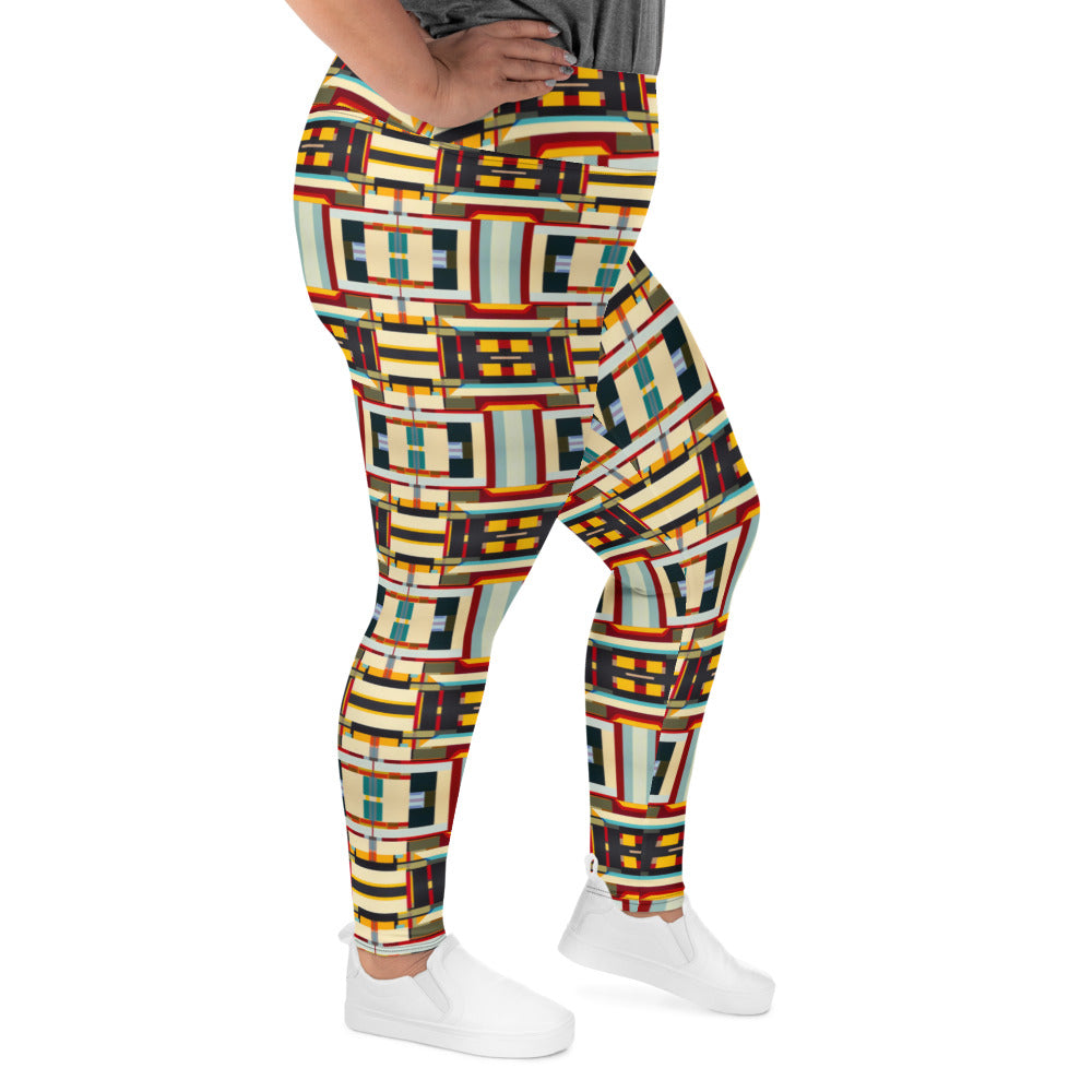 DMV 1139 Geo Boho All-Over Print Plus Size Leggings