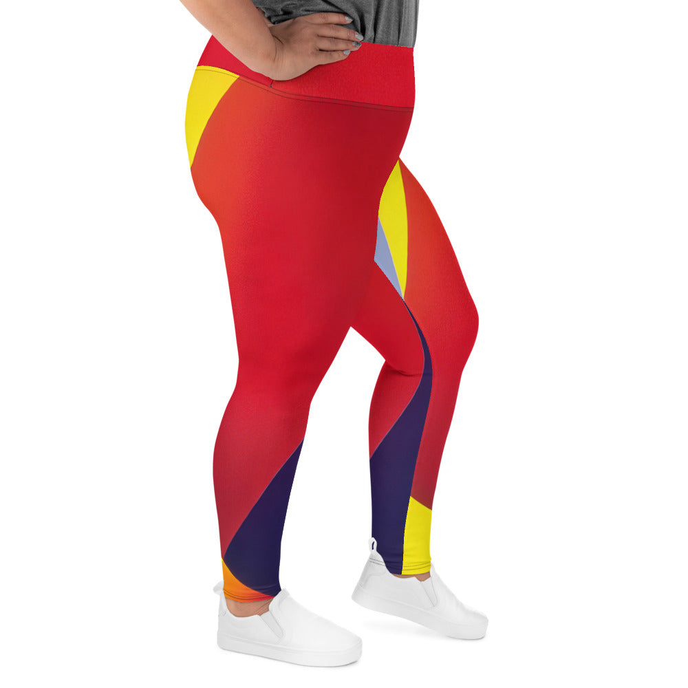 DMV 0830 Retro Art All-Over Print Plus Size Leggings