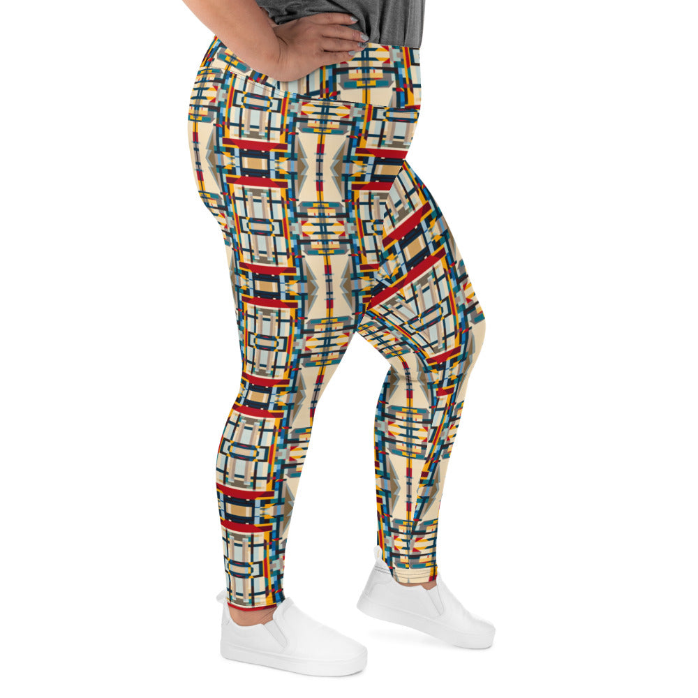 DMV 0352 Geo Boho All-Over Print Plus Size Leggings