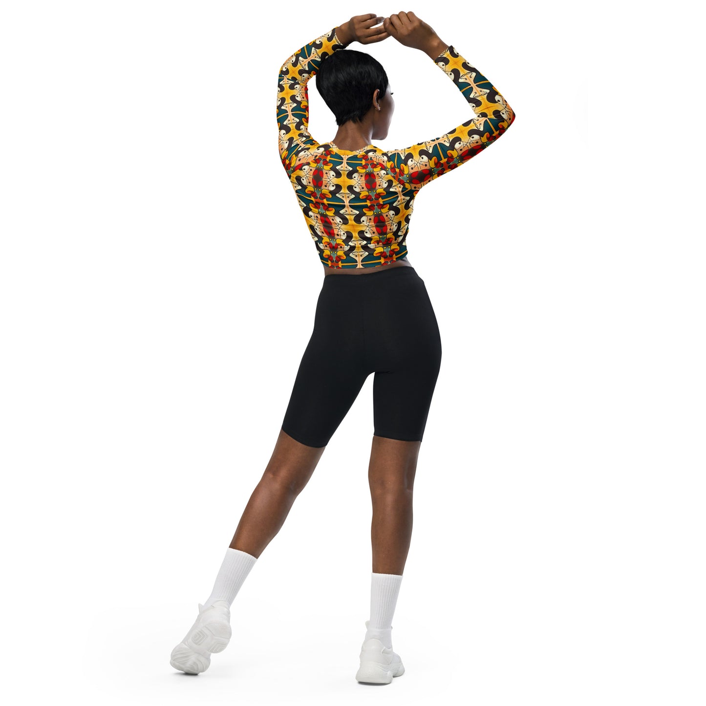 DMV 0281 Vintage Artsy Recycled long-sleeve crop top