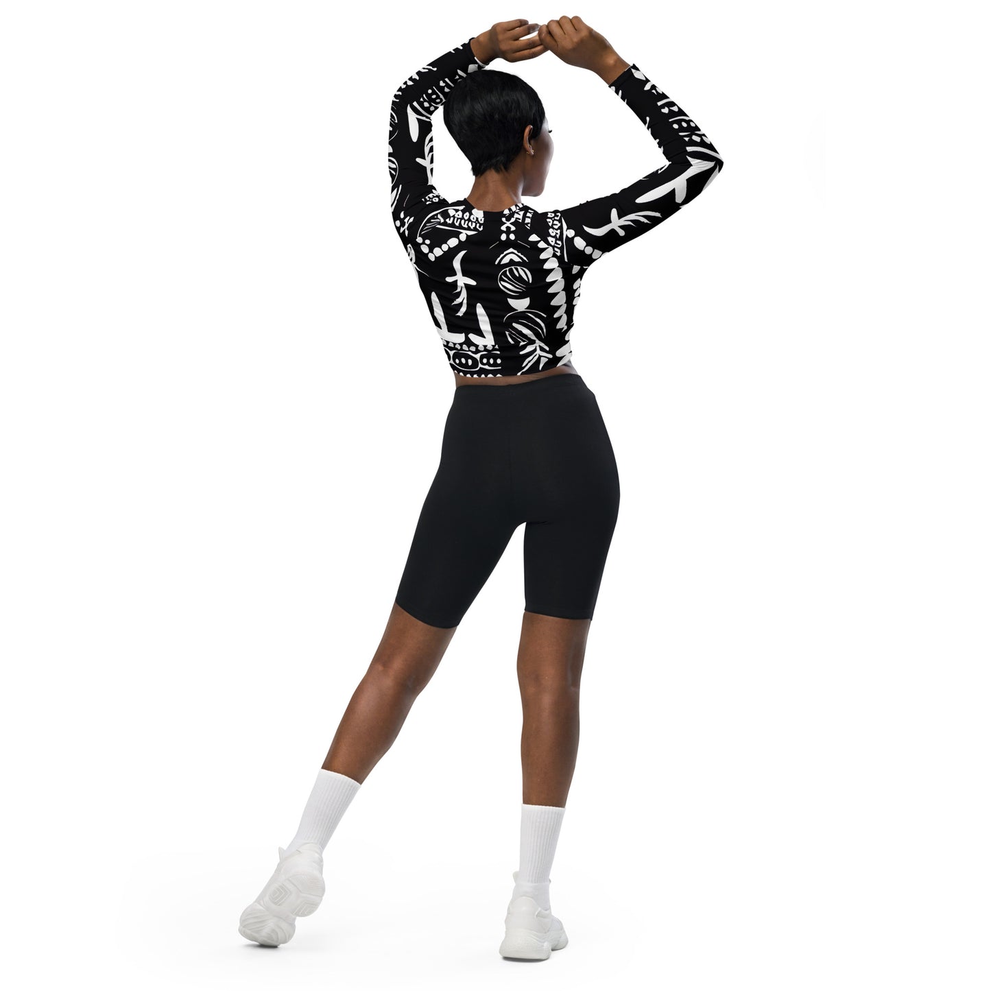 DMV 0060 Boho Recycled long-sleeve crop top