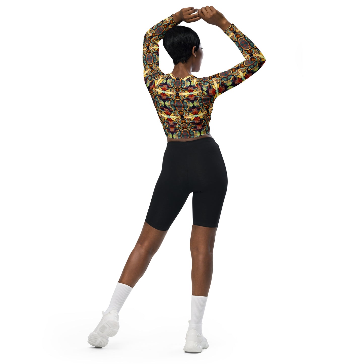 DMV 0070 Chic Boho Recycled long-sleeve crop top