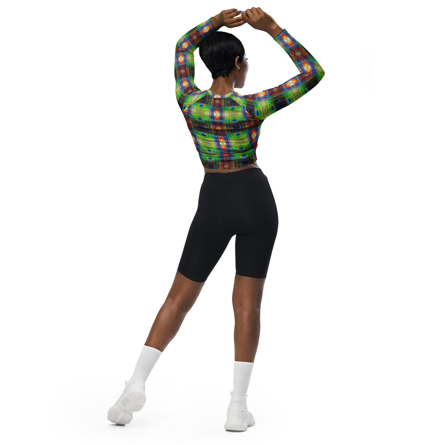 DMV 0077 Avant Garde Artsy Recycled long-sleeve crop top