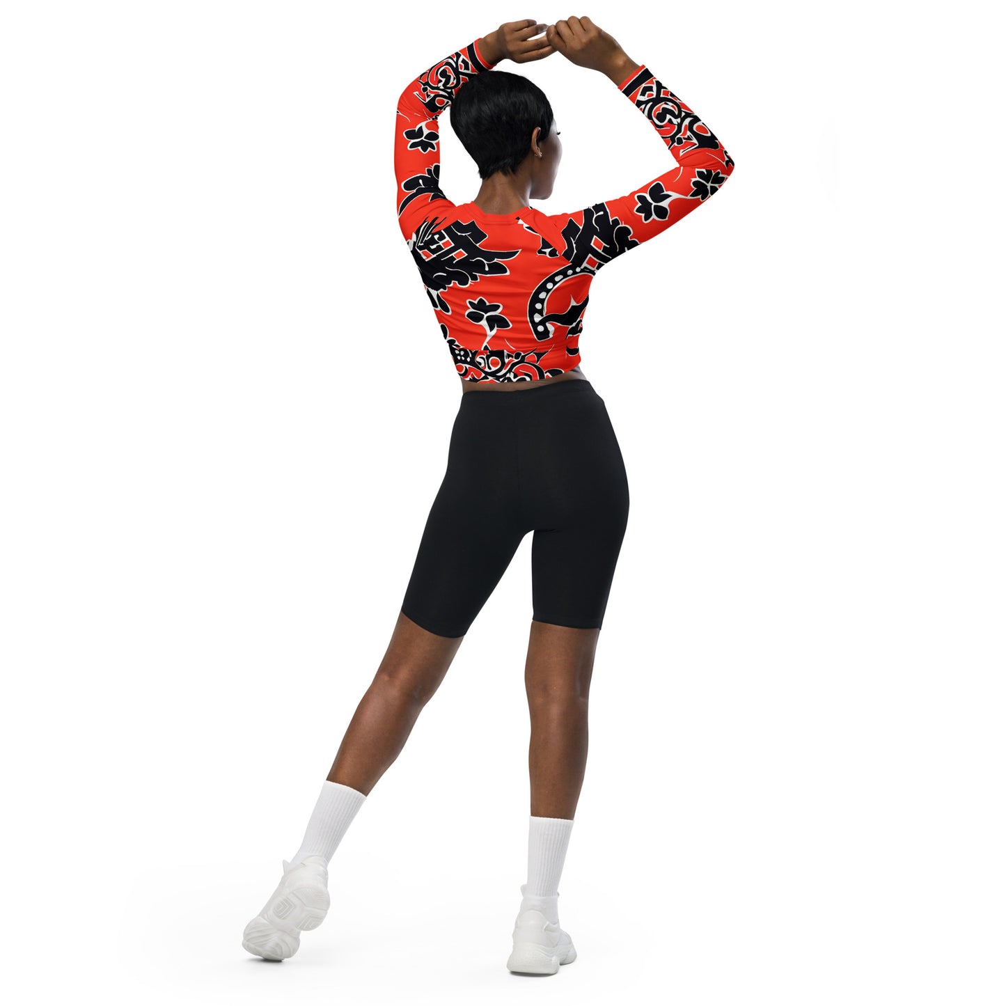 DMV 0038 Boho Recycled long-sleeve crop top