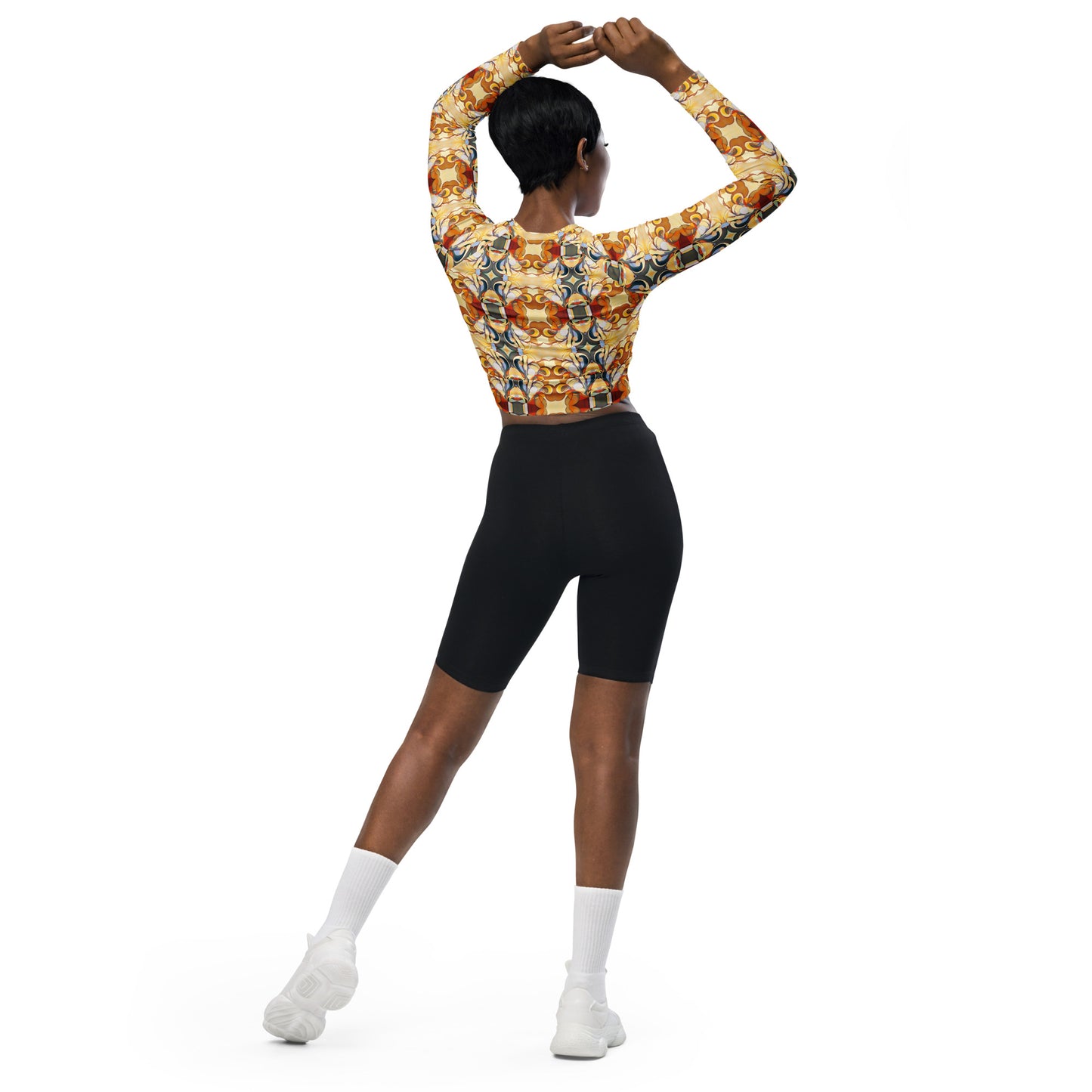 DMV 0089 Chic Boho Recycled long-sleeve crop top